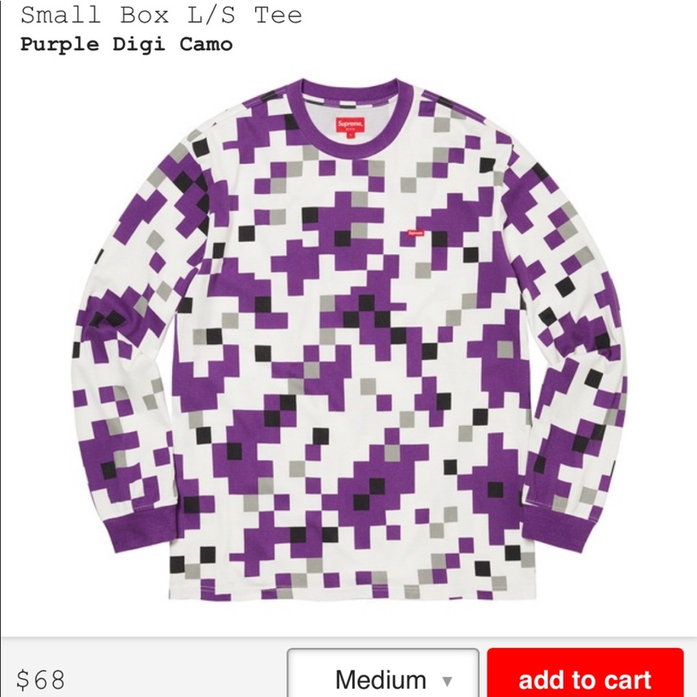 SUPREME Small Box Logo, Purple Digi Camo